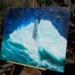 Lighthouse, oil, 24 in x 30 in