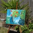 Geraniums II, oil, 18 in x 24 in