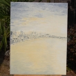 City skyline, oil, 28 in x 22 in