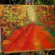 Autumn on the rails, oil, 16 in x 20 in